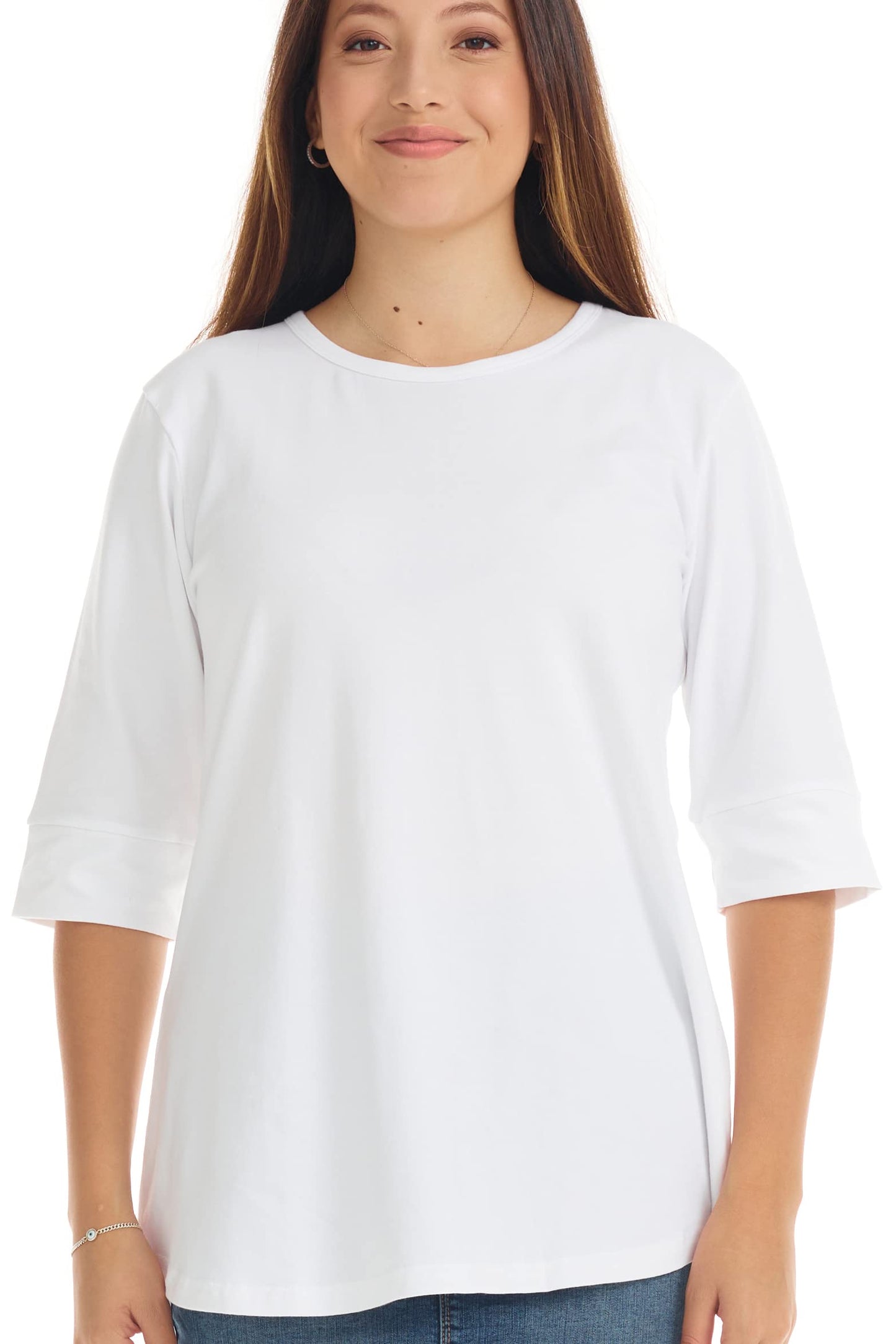 ESTEEZ Women’s Comfortable Elbow Sleeve Cotton T-Shirt