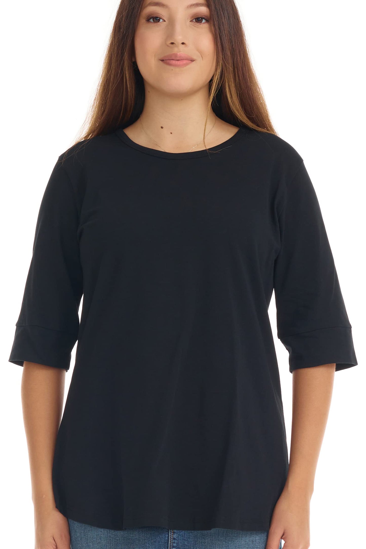 ESTEEZ Women’s Comfortable Elbow Sleeve Cotton T-Shirt