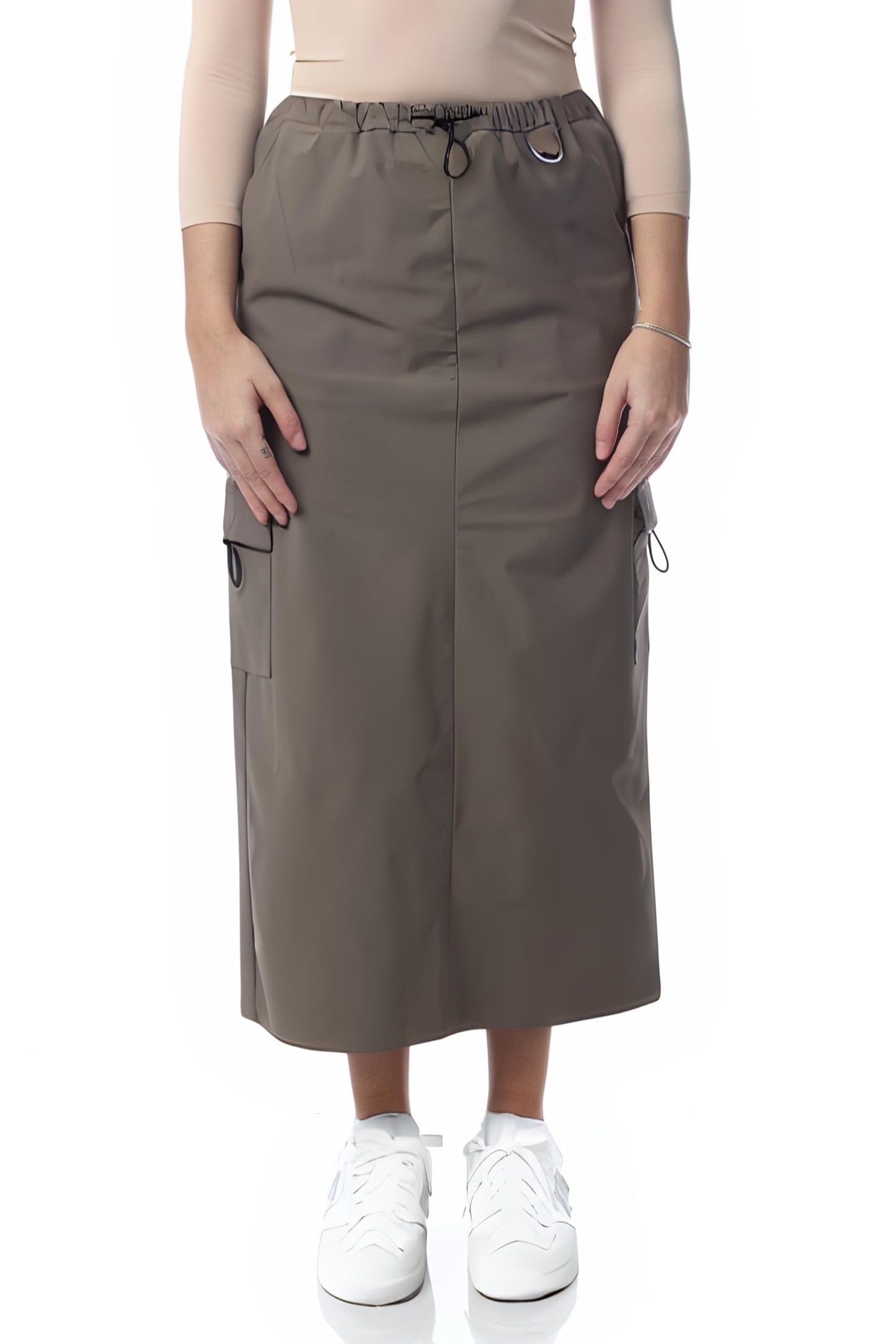 ESTEEZ Cargo Style Knee Length and Midi Stretchy Pencil Skirt for Women