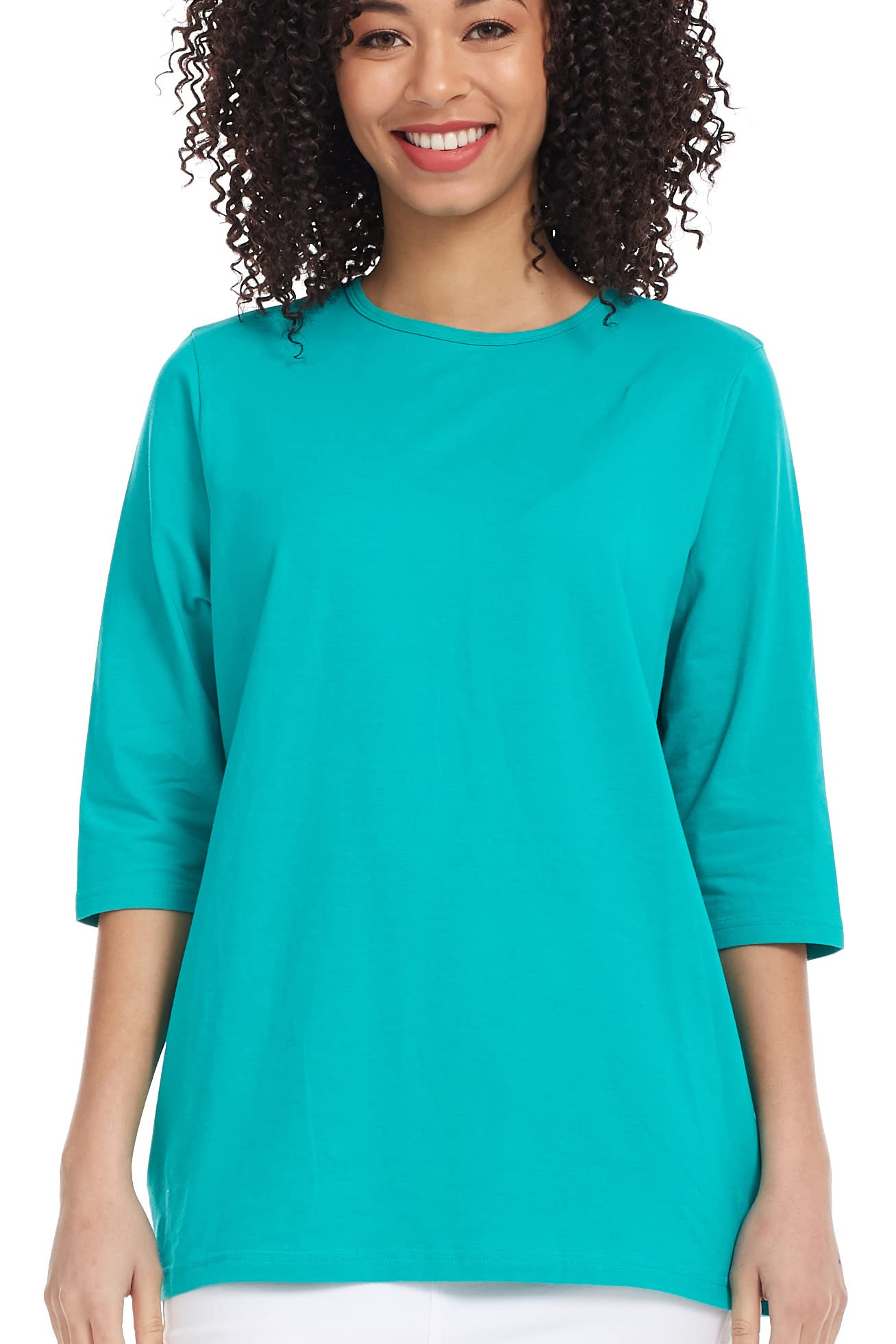 ESTEEZ 3/4 Sleeve Comfy Oversized Loose Fit Cotton T-Shirts for Women