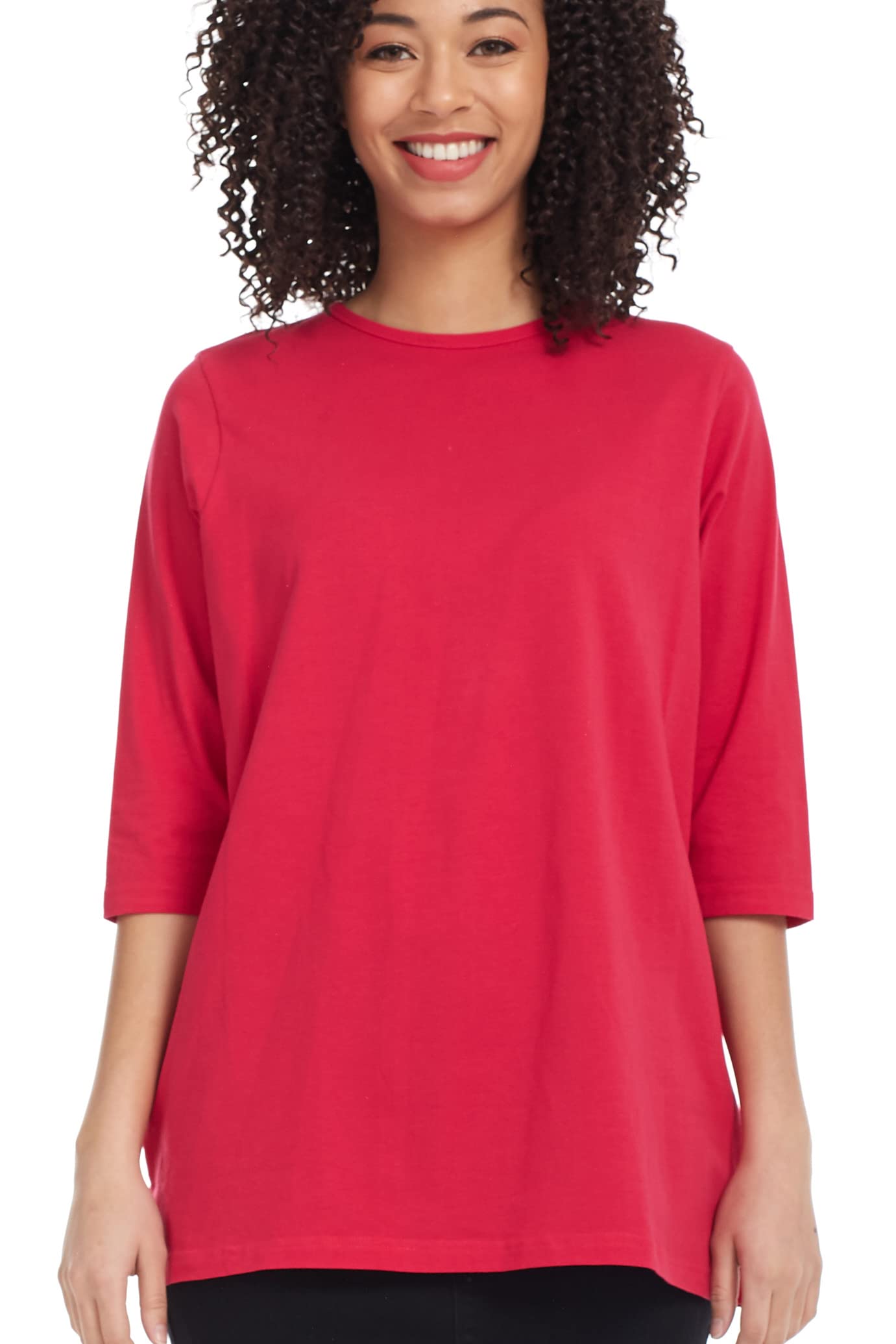 ESTEEZ 3/4 Sleeve Comfy Oversized Loose Fit Cotton T-Shirts for Women