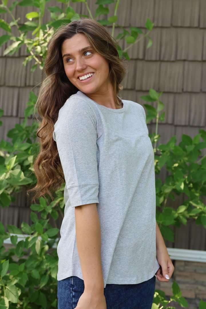 ESTEEZ Women’s Comfortable Elbow Sleeve Cotton T-Shirt