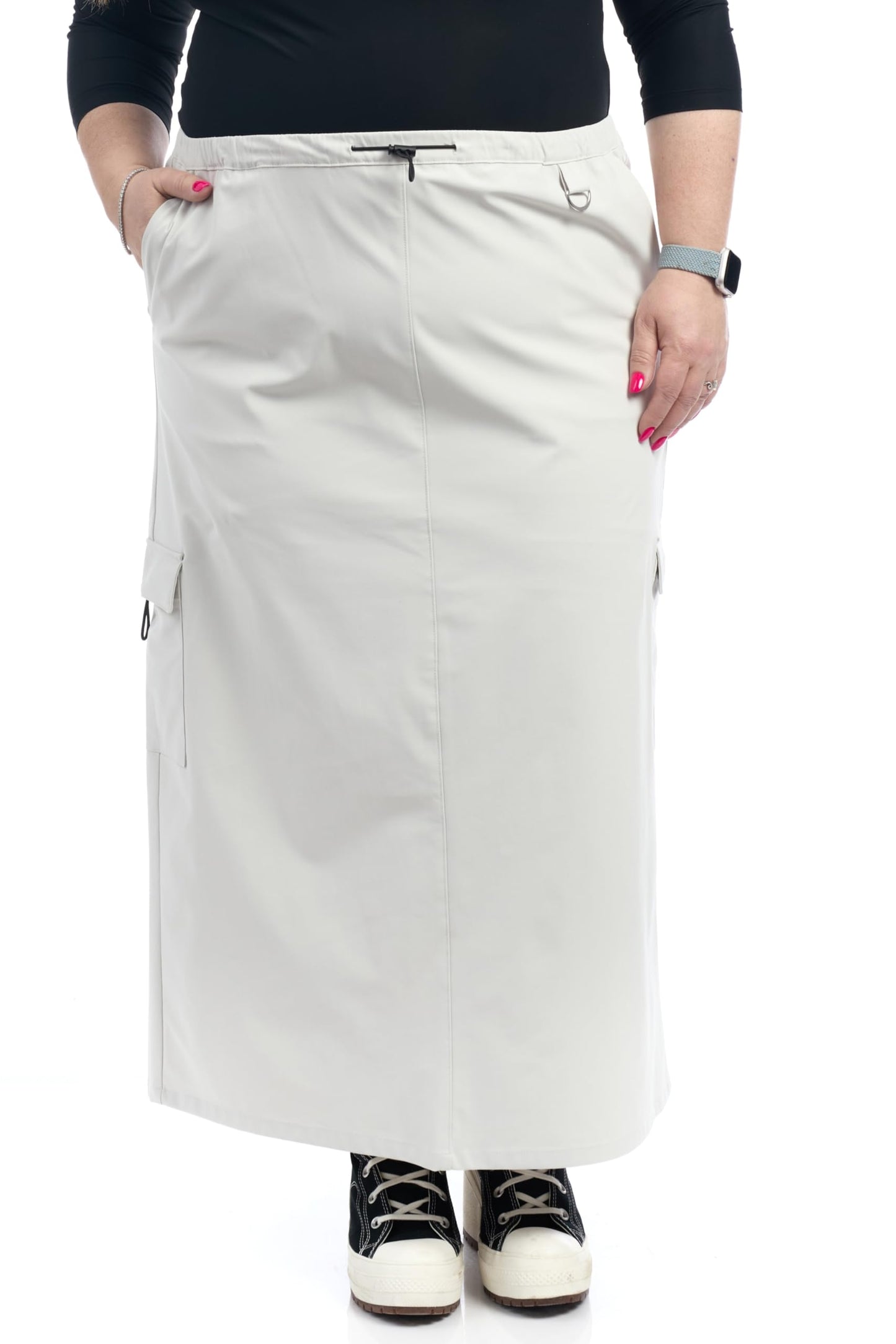 ESTEEZ Cargo Style Knee Length and Midi Stretchy Pencil Skirt for Women