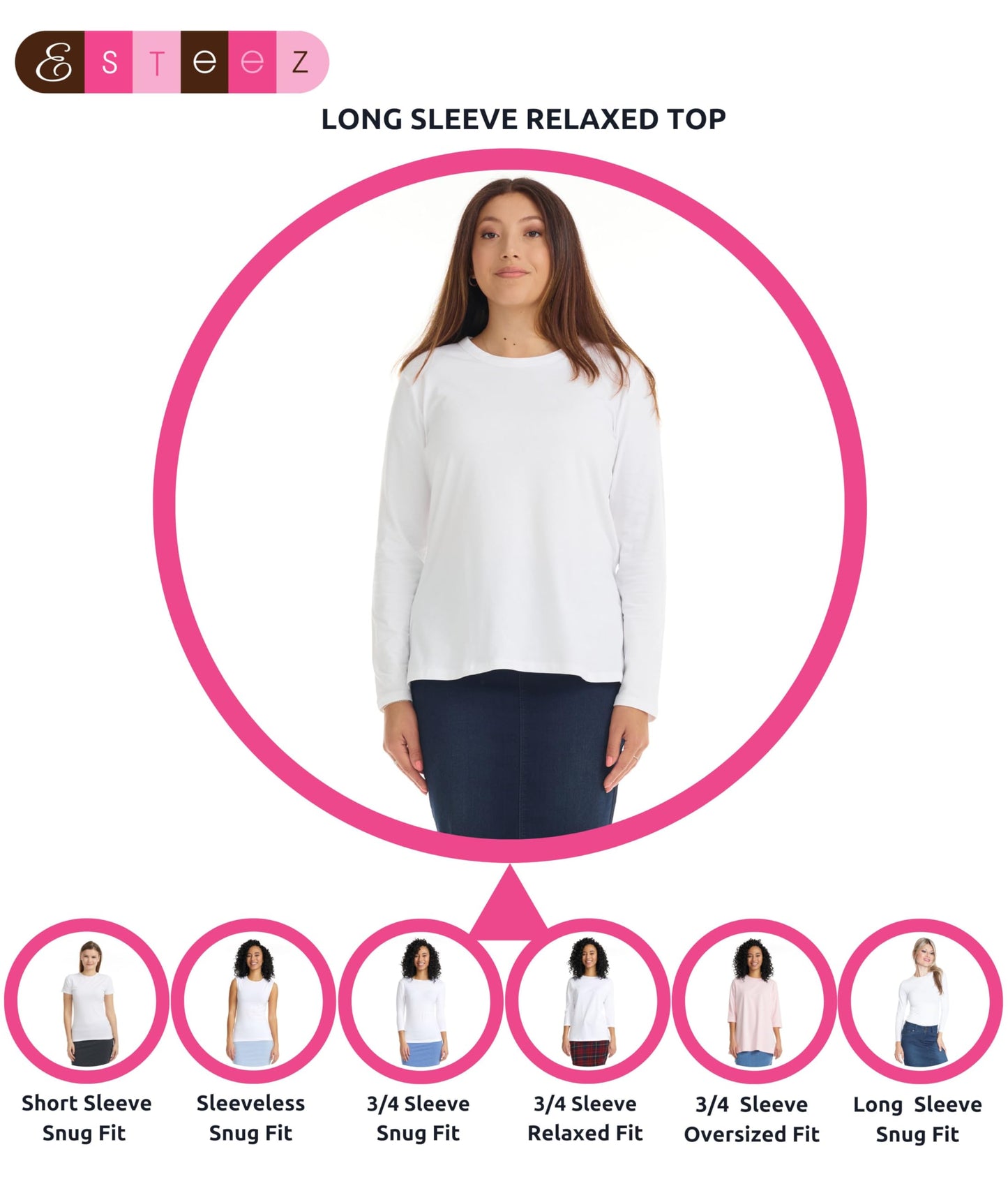 ESTEEZ Comfy Long Sleeve Casual Crew Neck Top for Women