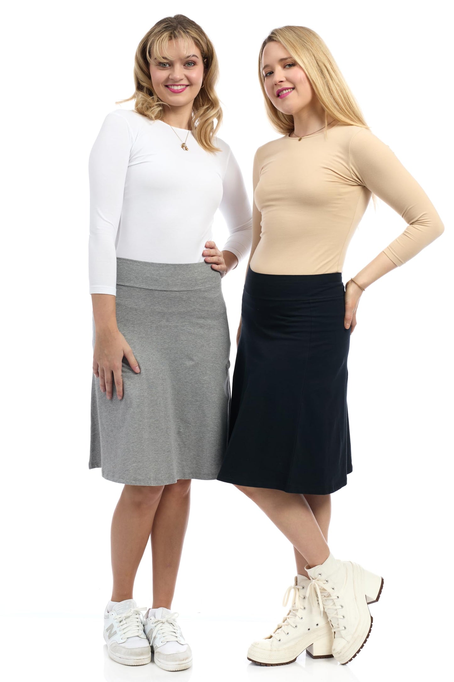 ESTEEZ Womens Cotton A-Line Skirt 23 Inch 25 Inch 27 Inch