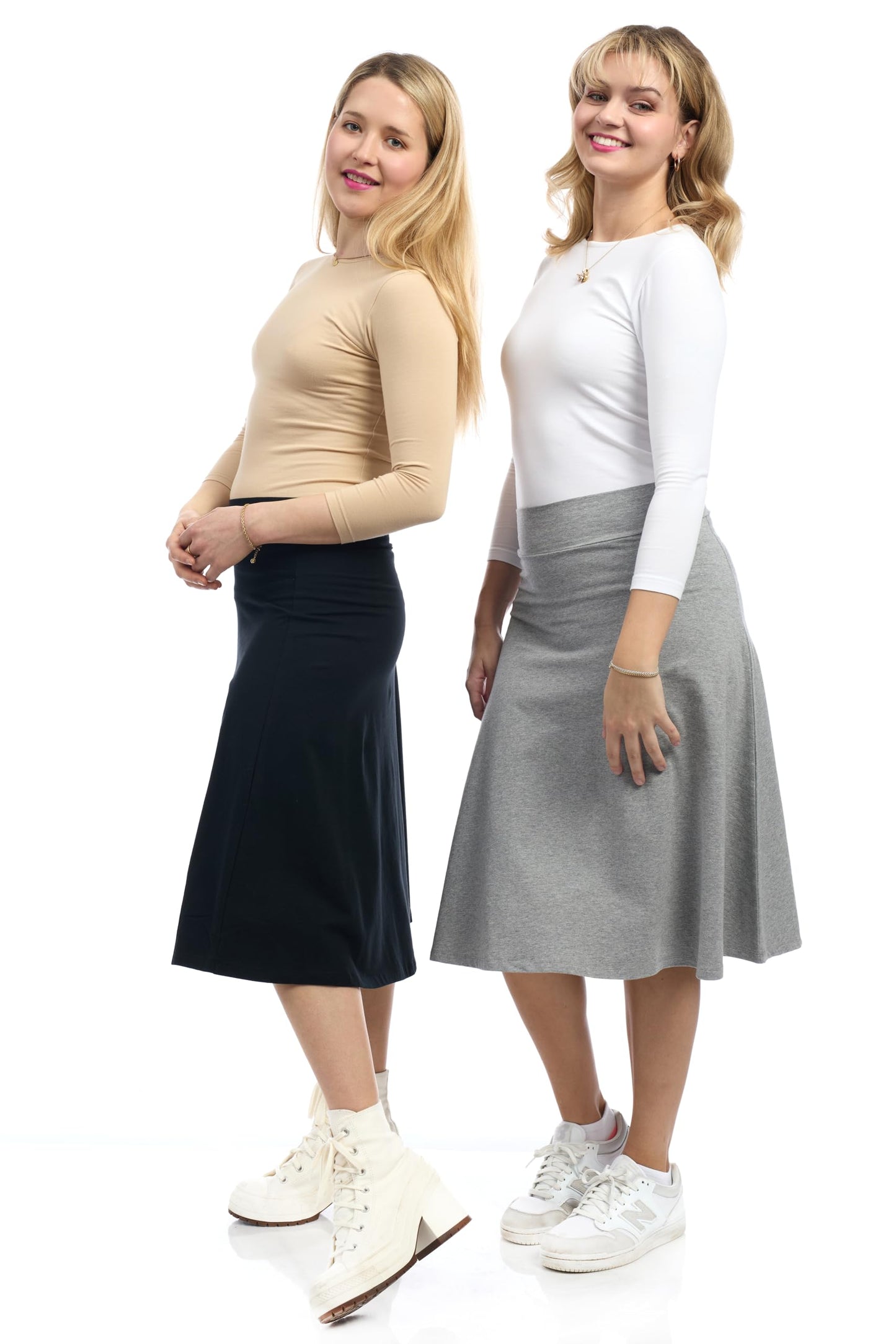 ESTEEZ Womens Cotton A-Line Skirt 23 Inch 25 Inch 27 Inch