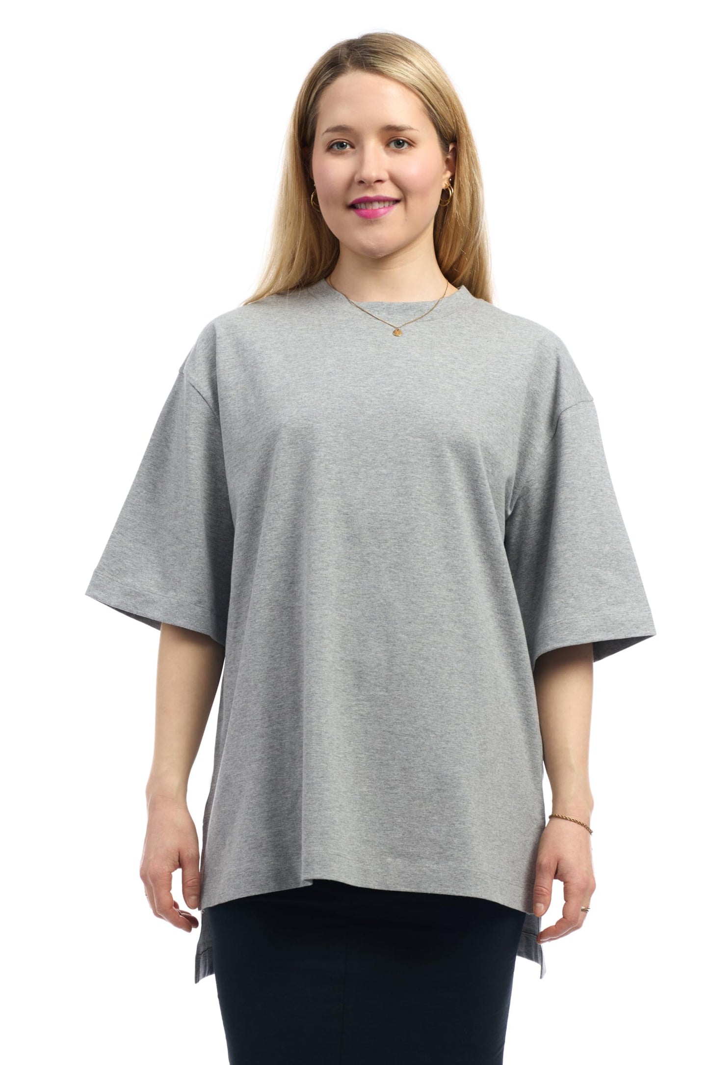 ESTEEZ Womens Oversized Cotton High Low Tunic T-Shirt Dress