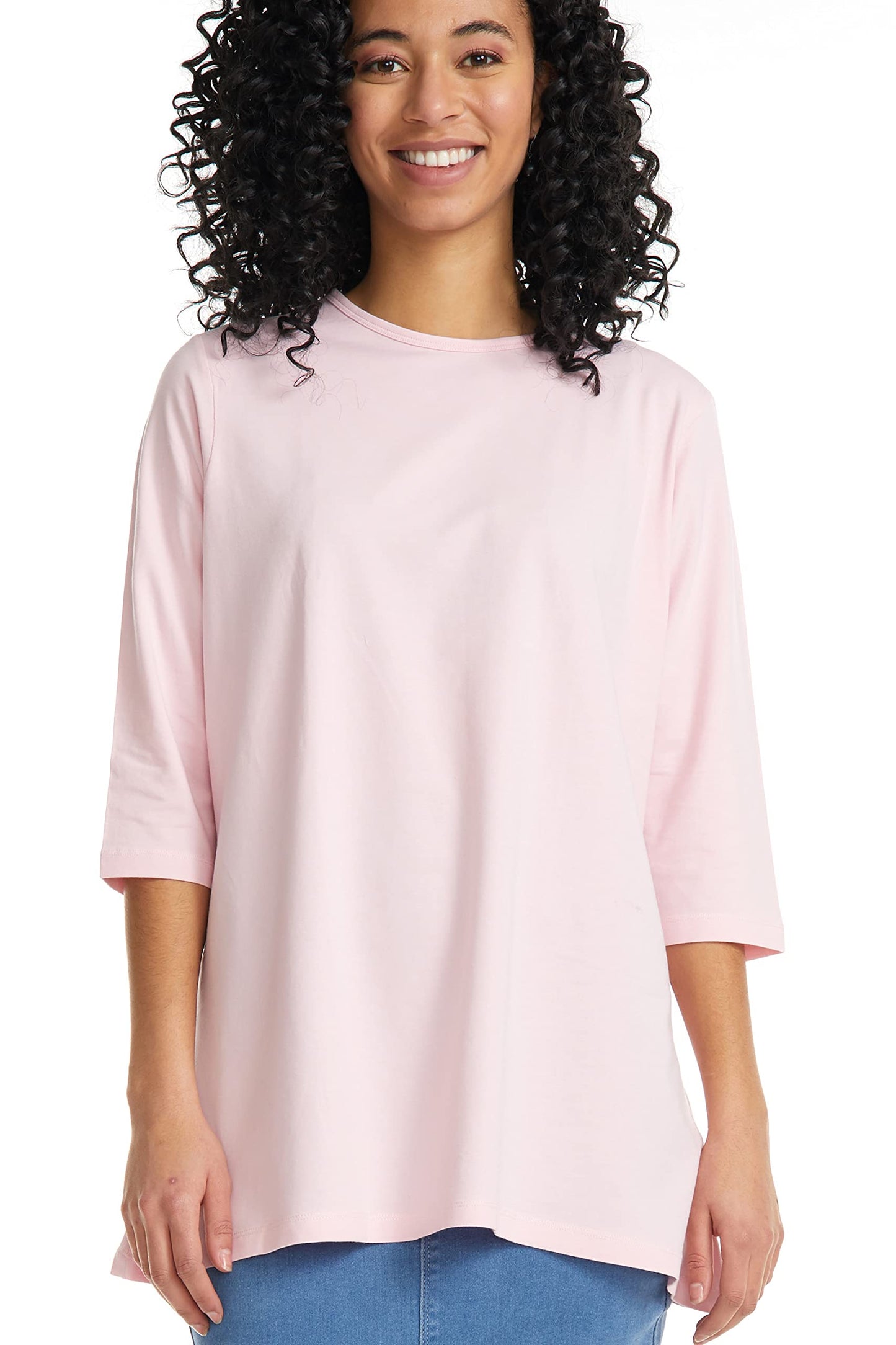 ESTEEZ 3/4 Sleeve Comfy Oversized Loose Fit Cotton T-Shirts for Women