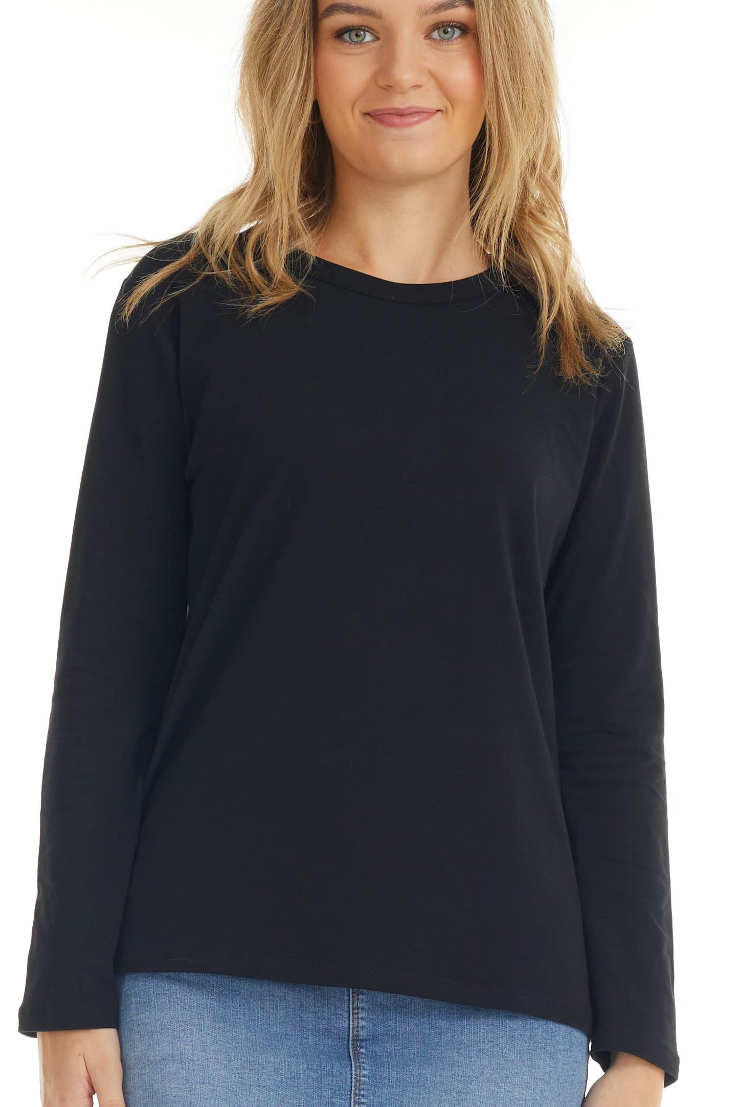 ESTEEZ Comfy Long Sleeve Casual Crew Neck Top for Women