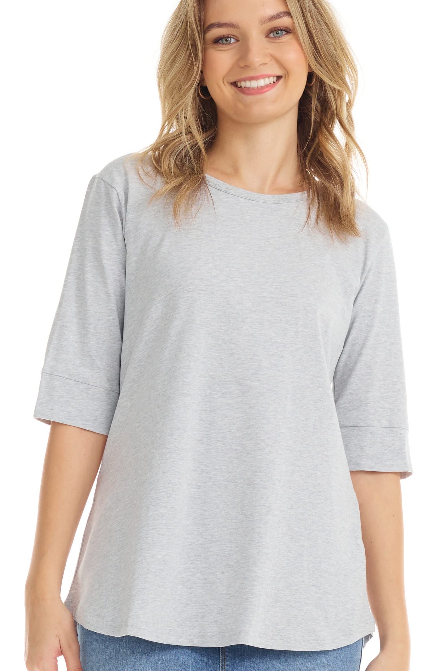 ESTEEZ Women’s Comfortable Elbow Sleeve Cotton T-Shirt