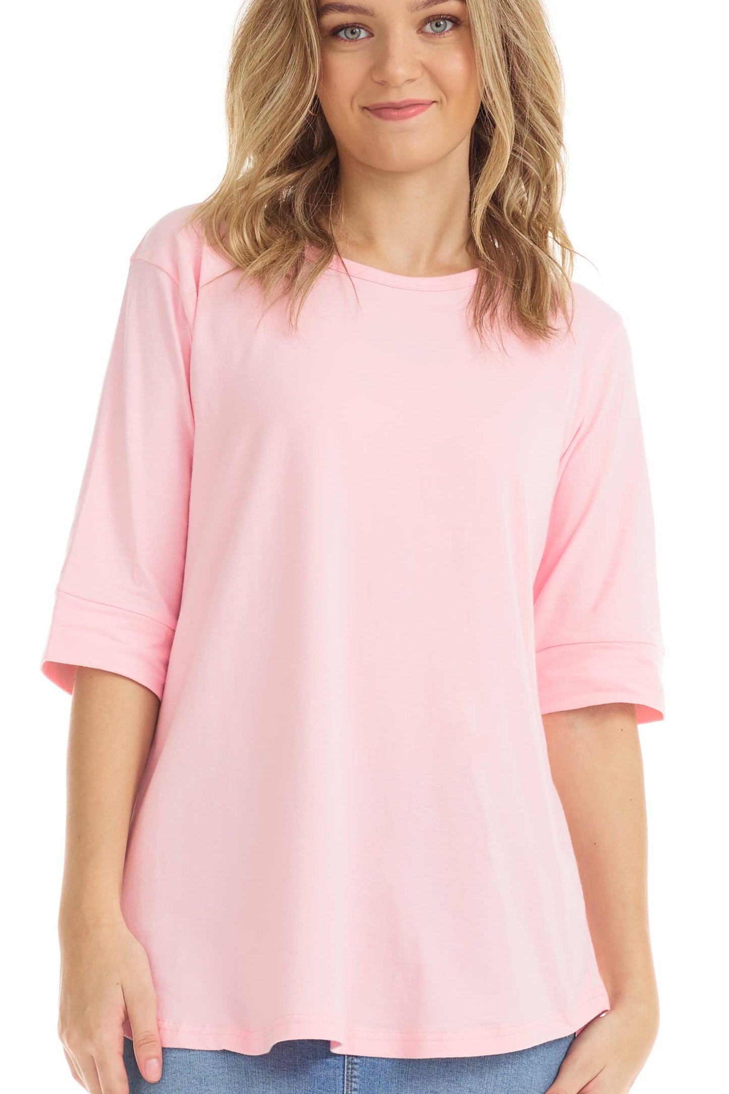 ESTEEZ Women’s Comfortable Elbow Sleeve Cotton T-Shirt