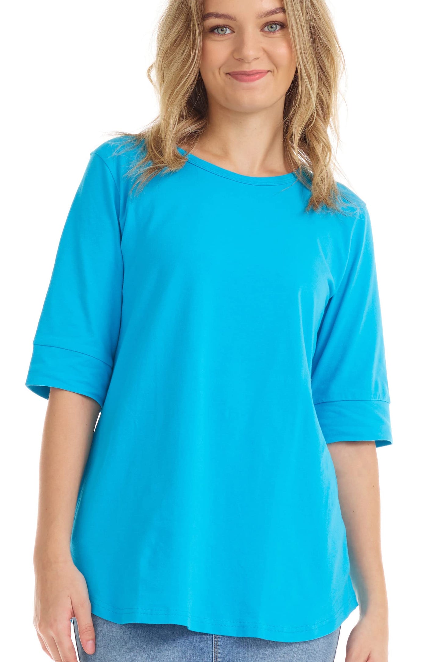 ESTEEZ Women’s Comfortable Elbow Sleeve Cotton T-Shirt
