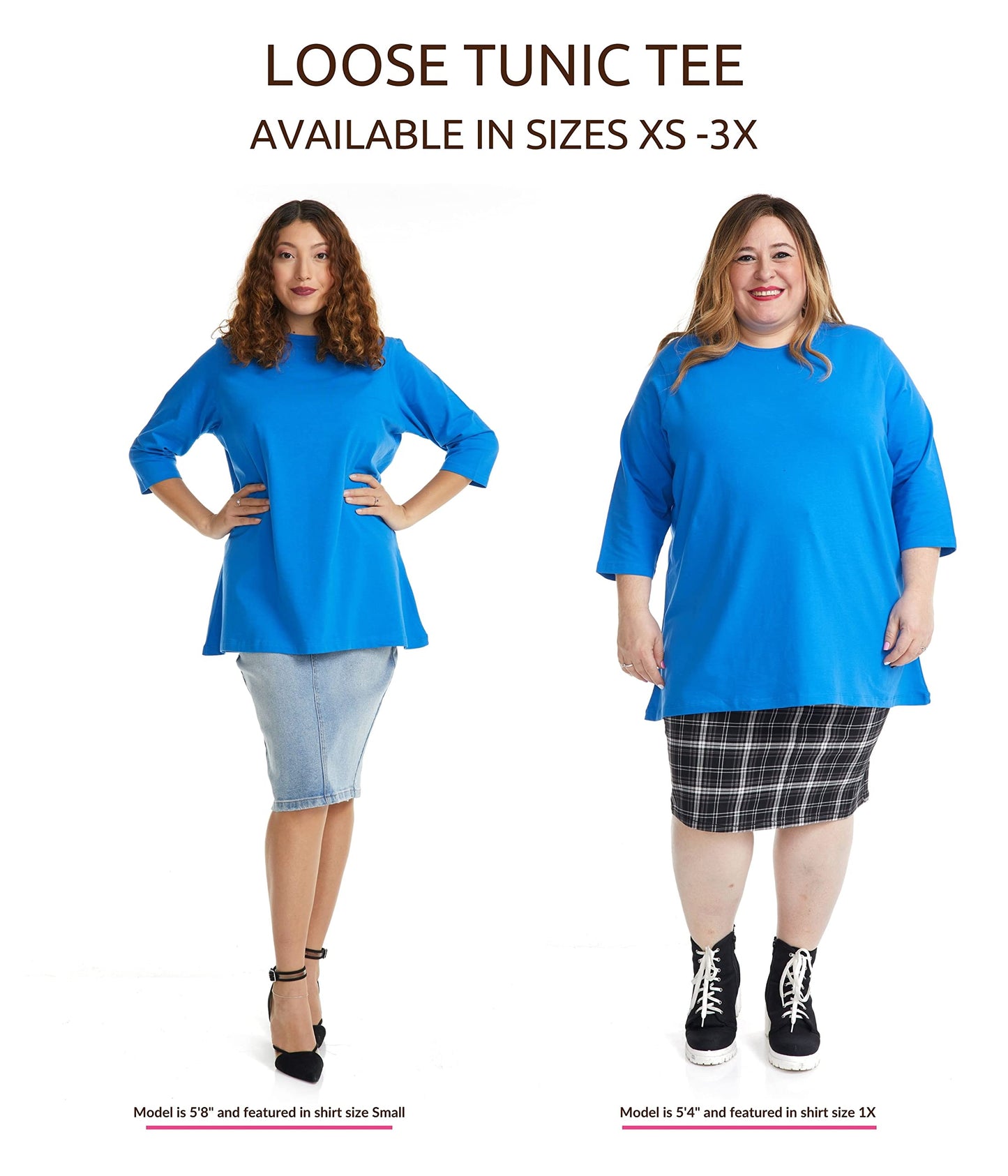 ESTEEZ 3/4 Sleeve Comfy Oversized Loose Fit Cotton T-Shirts for Women