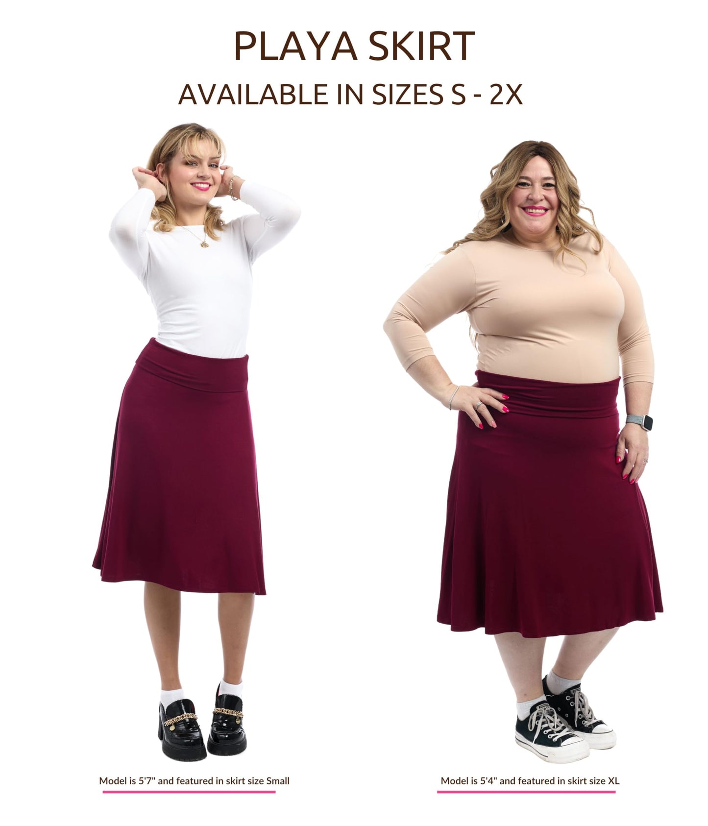 ESTEEZ Women's A-Line Skirt - Modest - Knee Length - Playa