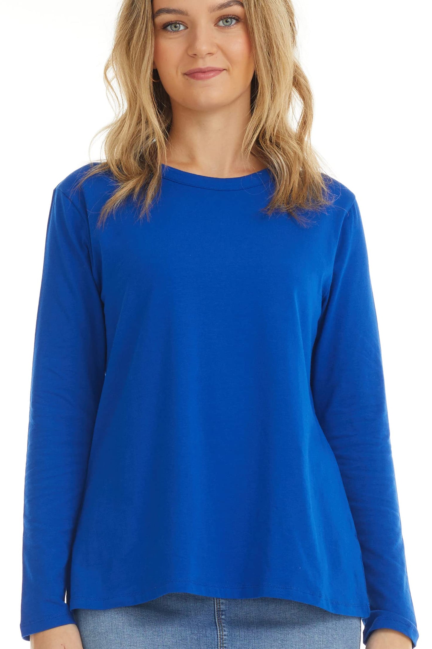 ESTEEZ Comfy Long Sleeve Casual Crew Neck Top for Women