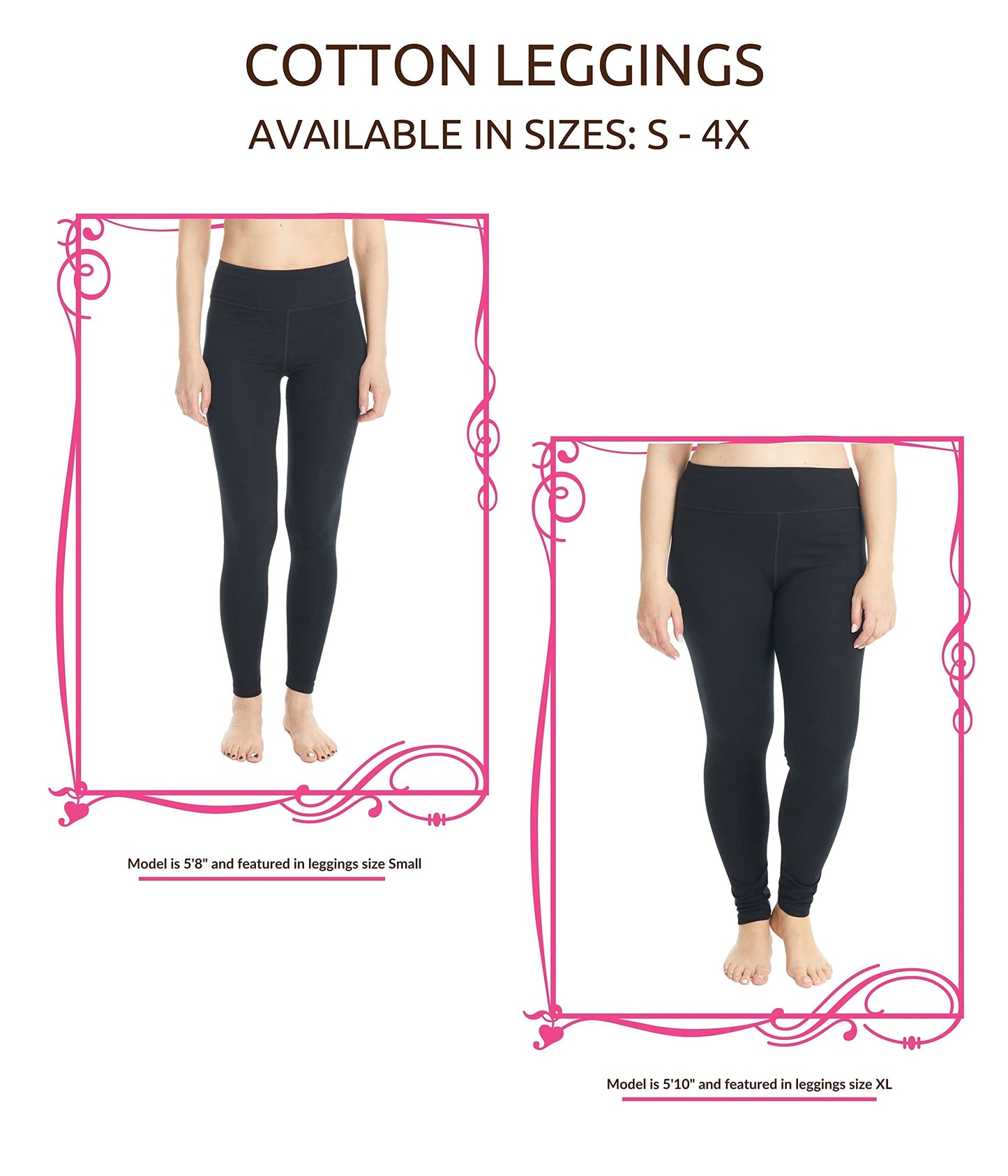 ESTEEZ High Waisted Soft Cotton Spandex Leggings-Shorts for Women - Full Leg - Capri - Biker Shorts - Shorts