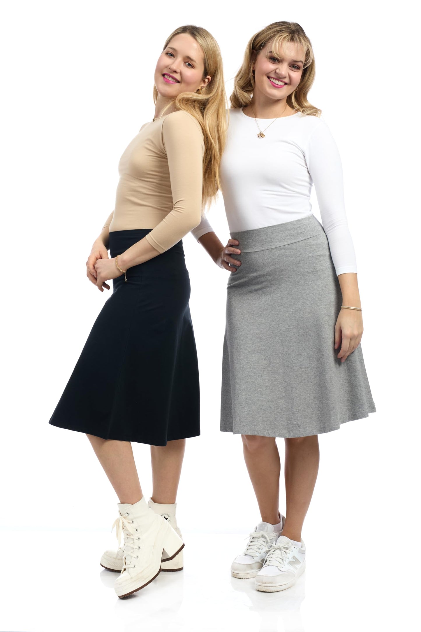 ESTEEZ Womens Cotton A-Line Skirt 23 Inch 25 Inch 27 Inch
