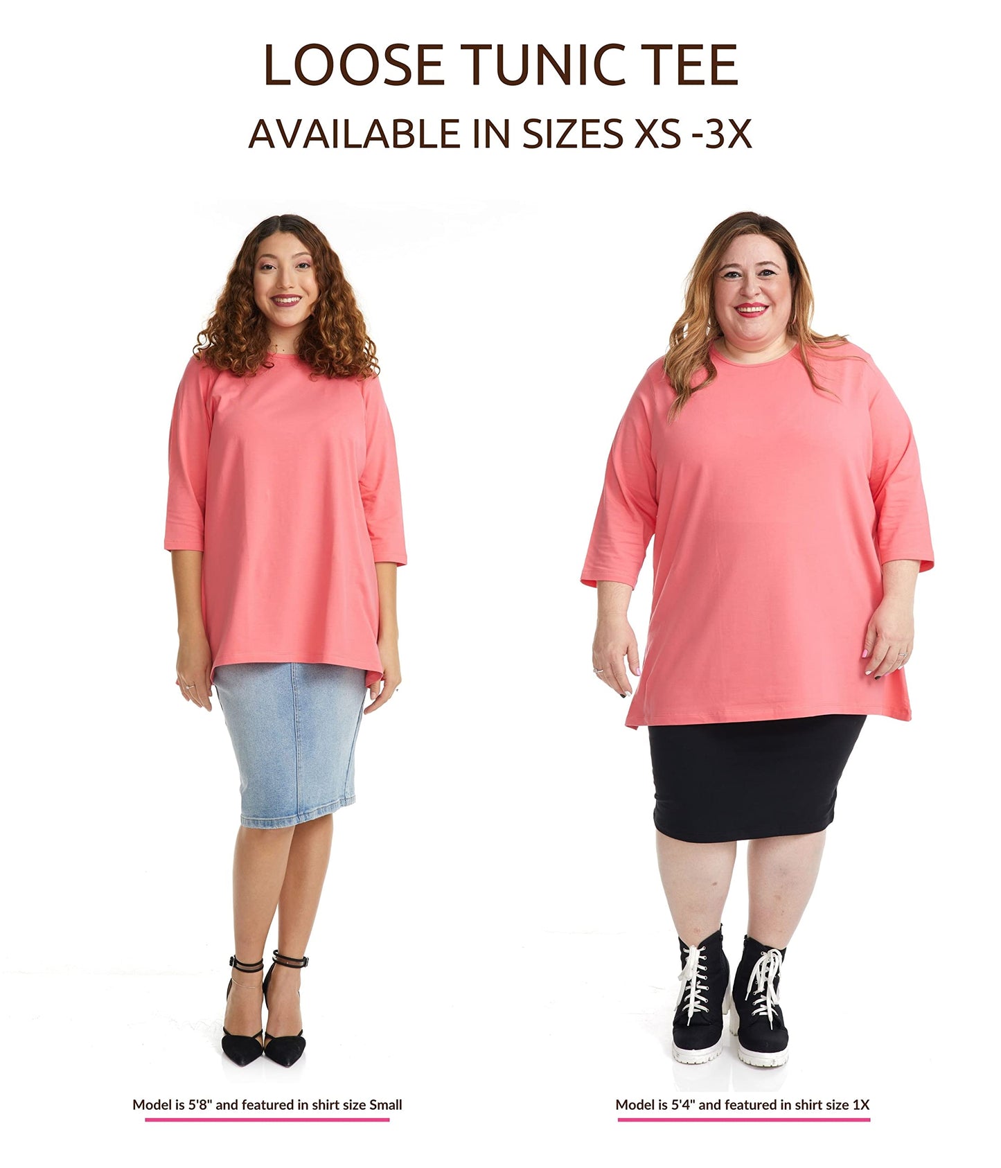 ESTEEZ 3/4 Sleeve Comfy Oversized Loose Fit Cotton T-Shirts for Women