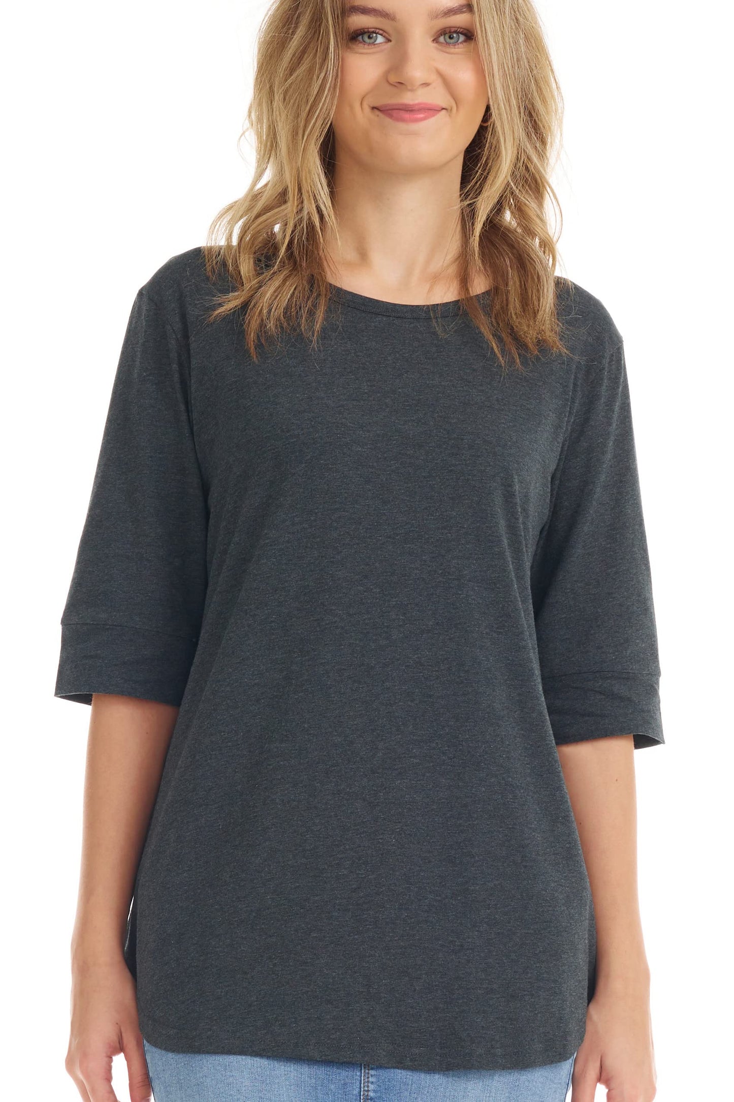 ESTEEZ Women’s Comfortable Elbow Sleeve Cotton T-Shirt