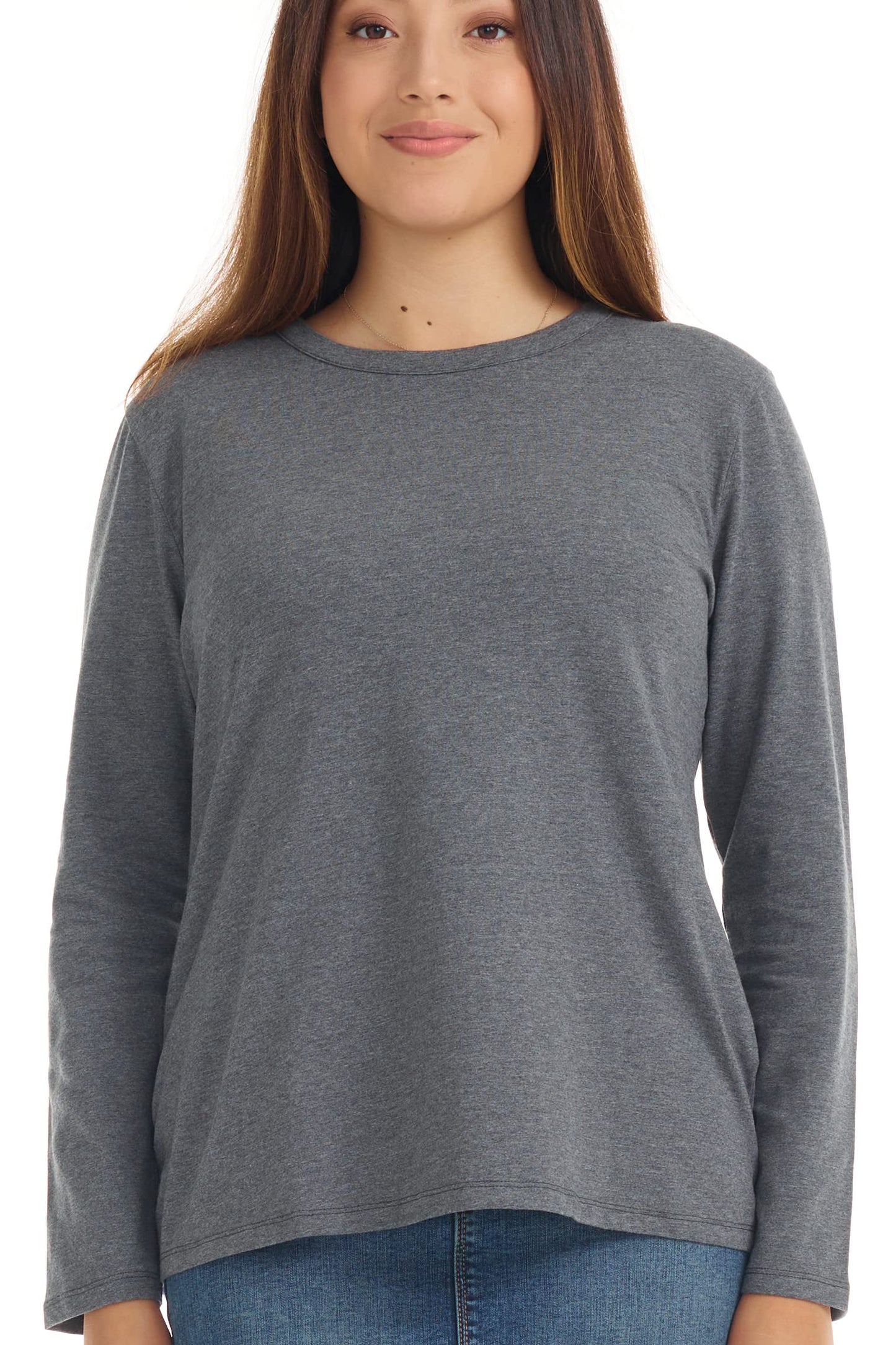 ESTEEZ Comfy Long Sleeve Casual Crew Neck Top for Women