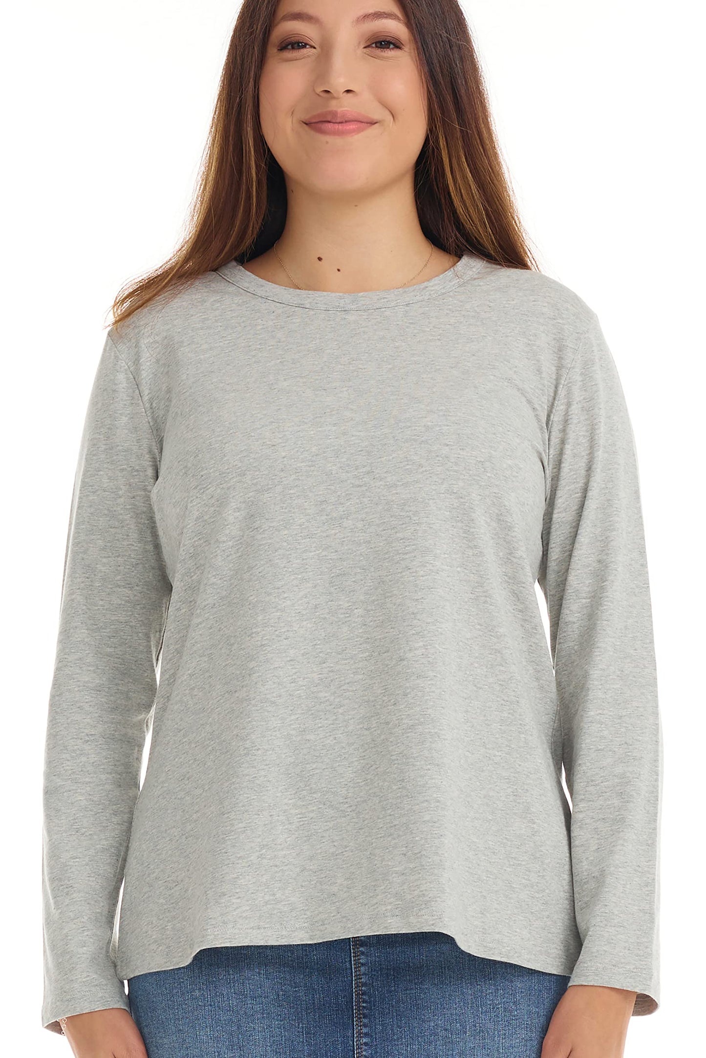 ESTEEZ Comfy Long Sleeve Casual Crew Neck Top for Women
