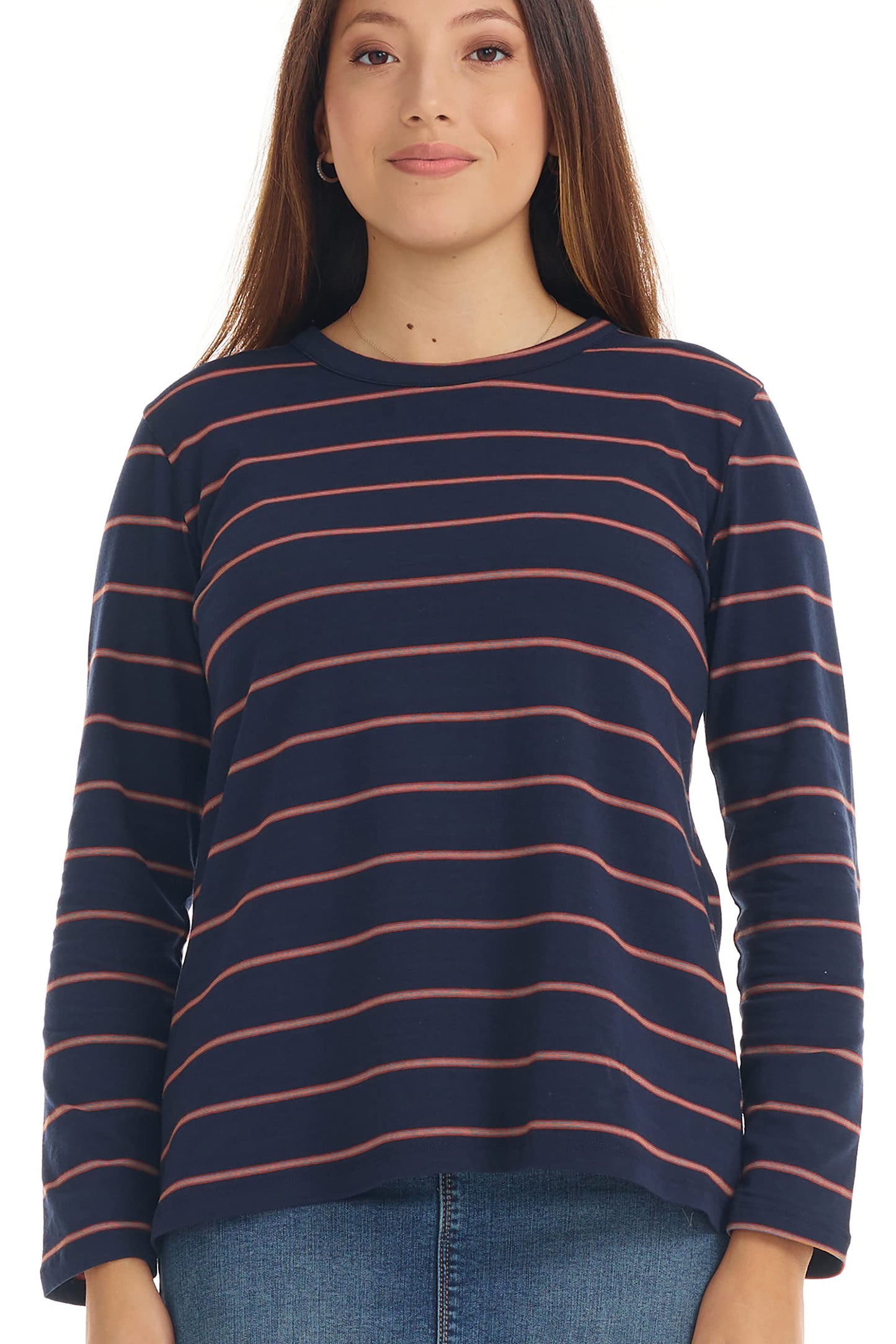 ESTEEZ Comfy Long Sleeve Casual Crew Neck Top for Women
