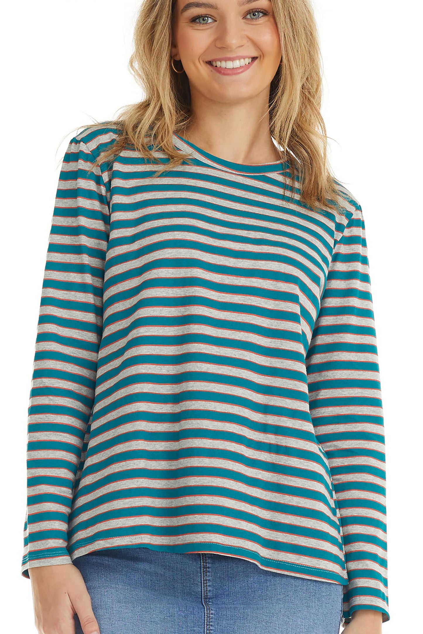 ESTEEZ Comfy Long Sleeve Casual Crew Neck Top for Women