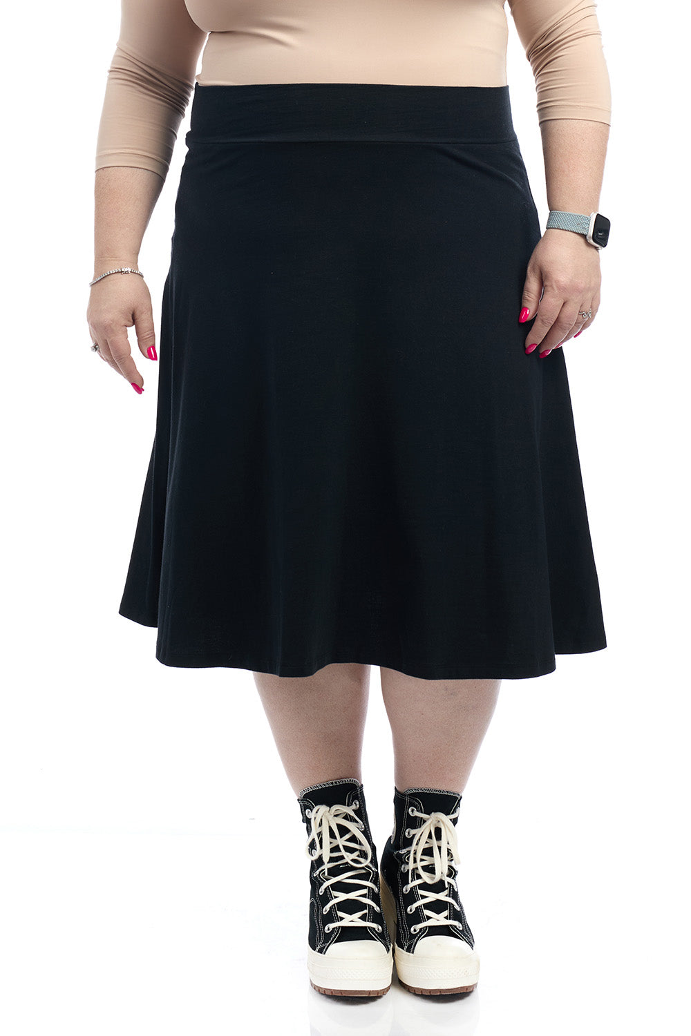 Basic black skater skirt best sale