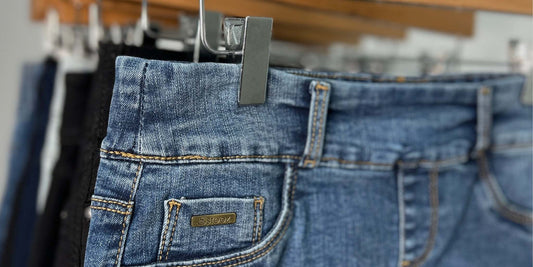 jean skirts hanging