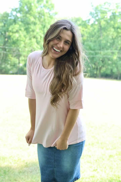 ESTEEZ Women’s Comfortable Elbow Sleeve Cotton T-Shirt