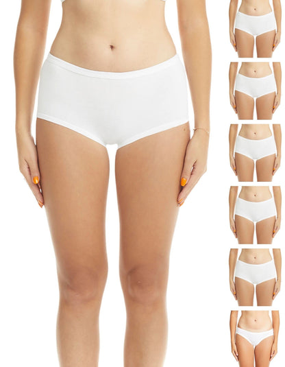 ESTEEZ Women's Breathable Soft Stretch Cotton Underwear - Mid/High Rise Briefs - Low Rise Bikini - Boyshorts