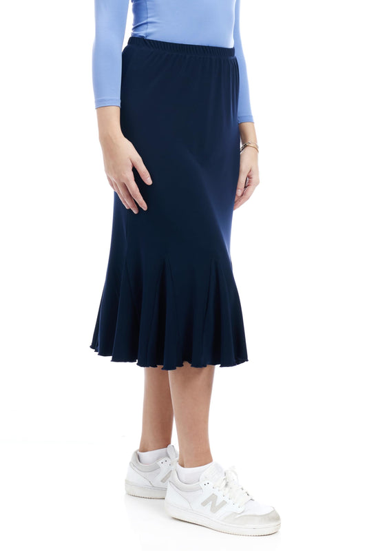ESTEEZ Stretchy A-Line Skirt for Women - Knee Length/Midi