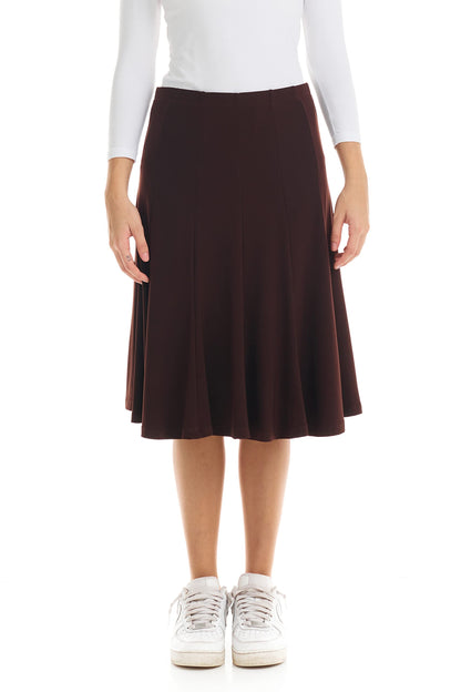 ESTEEZ Stretchy A-Line Skirt for Women - Knee Length/Midi