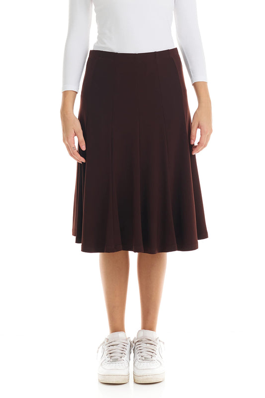 ESTEEZ Stretchy A-Line Skirt for Women - Knee Length/Midi