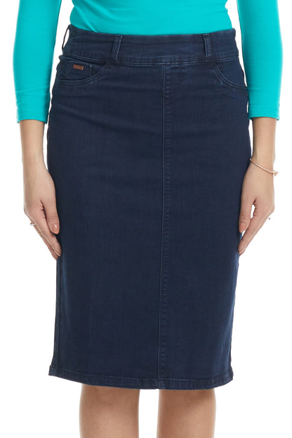 ESTEEZ Straight Knee Length Stretch Denim Jean Skirt for Women Size 0-24 Plus Size - Boston