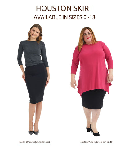ESTEEZ Women's Pull-On Stretch Ponte Office Pencil Skirt 'Houston'
