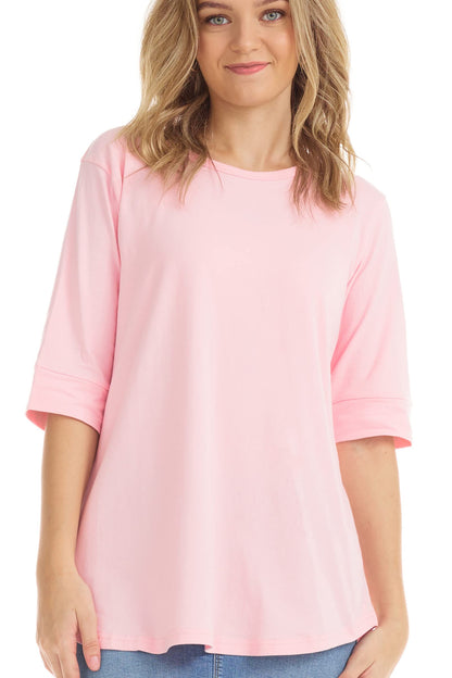 ESTEEZ Women’s Comfortable Elbow Sleeve Cotton T-Shirt