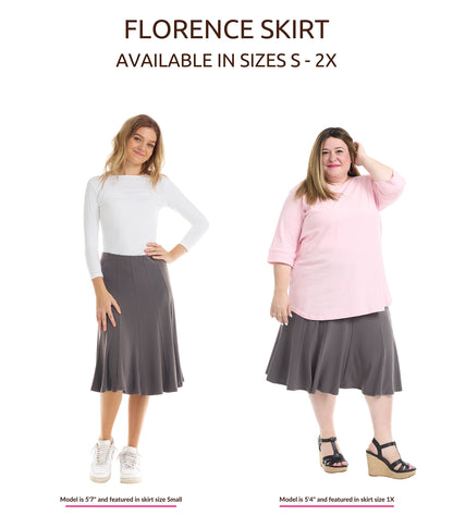 ESTEEZ Stretchy A-Line Skirt for Women - Knee Length/Midi