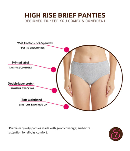 ESTEEZ Women's Breathable Soft Stretch Cotton Underwear - Mid/High Rise Briefs - Low Rise Bikini - Boyshorts