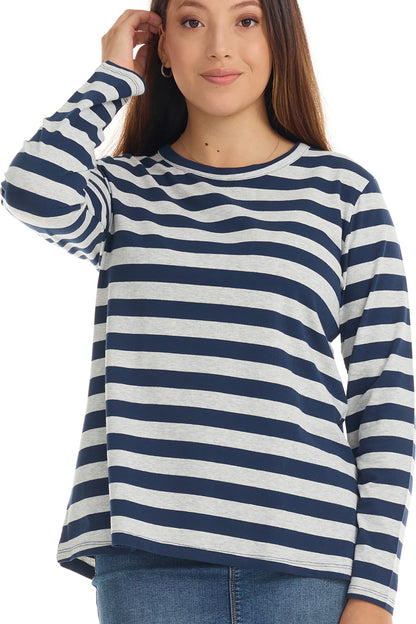 ESTEEZ Comfy Long Sleeve Casual Crew Neck Top for Women