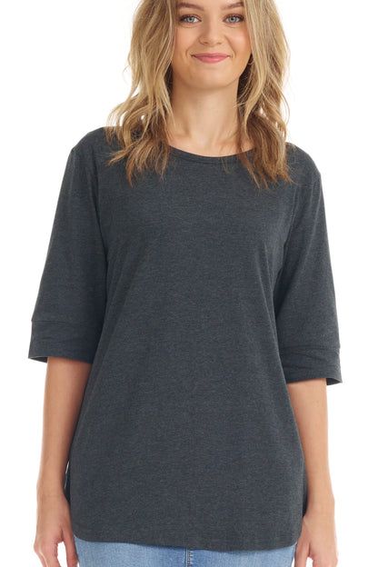 ESTEEZ Women’s Comfortable Elbow Sleeve Cotton T-Shirt