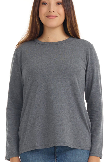 ESTEEZ Comfy Long Sleeve Casual Crew Neck Top for Women