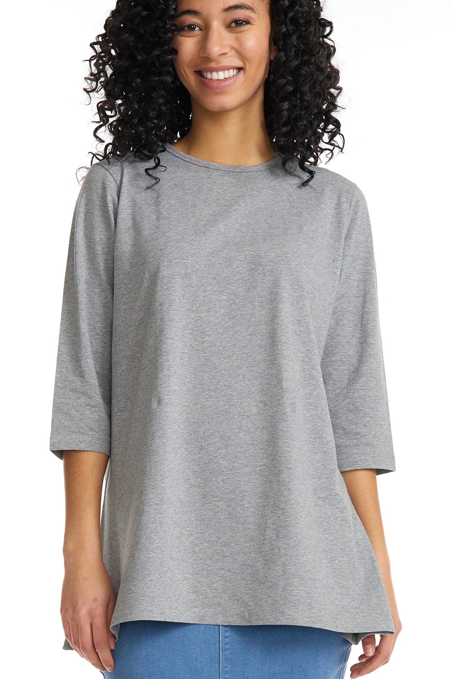 ESTEEZ 3/4 Sleeve Comfy Oversized Loose Fit Cotton T-Shirts for Women