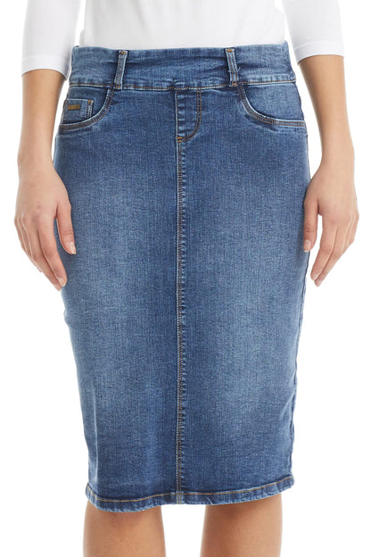 ESTEEZ Straight Knee Length Stretch Denim Jean Skirt for Women Size 0-24 Plus Size - Boston