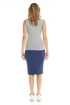 heather gray slightly fitted and softly shapes the body
