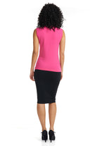 dark pink slightly fitted and softly shapes the body