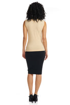 Tan Sleeveless Cotton Crewneck T-Shirt for Women - Premium shirt from Esteez - Just $24.90! Shop now at Esteez