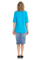 light blue 3/4 cuff sleeve tshirt for women