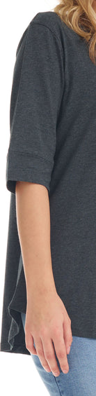 Charcoal Grey Elbow Sleeve Cotton Tunic Tshirt