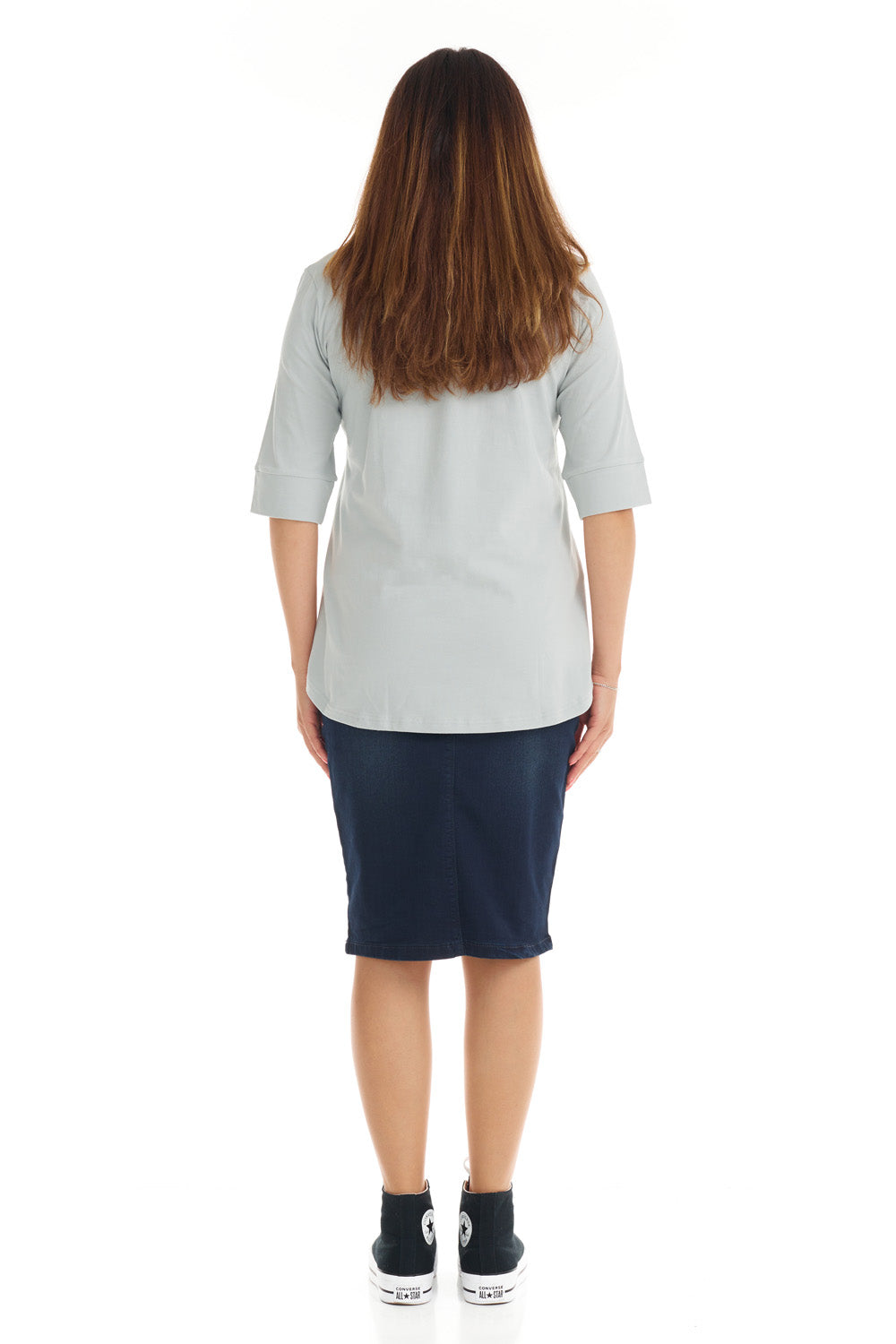 gray 3/4 cuff sleeve tshirt for women